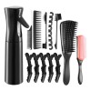 Kit Completo 12pzs Peines Y Cepillos Profesionales Color Negro