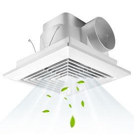 FEITON 90 CFM Bathroom Fan Exhaust Fan Ceiling Mount, 25W, 110V, 0.95 Sones, Square Quiet Ventilation, 4-in Duct, 8" x 8" Mounting Hole