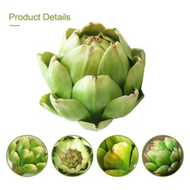 DKALIO Fake Artificial Artichoke, Vegetables Faux Plastic Artichoke, Decoration for Wedding Party Home Kitchen Artichokes Flower (Green,Small,3)