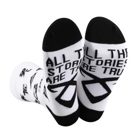 LEVLO Clary Fray Fans Socks Jace Wayland Fans Gift All The Stories Are True Jace & Clary TV Show Merchandise (US, Alpha, One Size, Regular, Regular, All Stories sock)