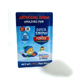 ECO GREEN SUPER ABSORBENT Quick Snow Powder: Instant Snow - Makes 1 Gallon Artificial Fake Snow - Just Add Water - Christmas Decoration Snow - STEM Activities for School Size 2.0 Oz