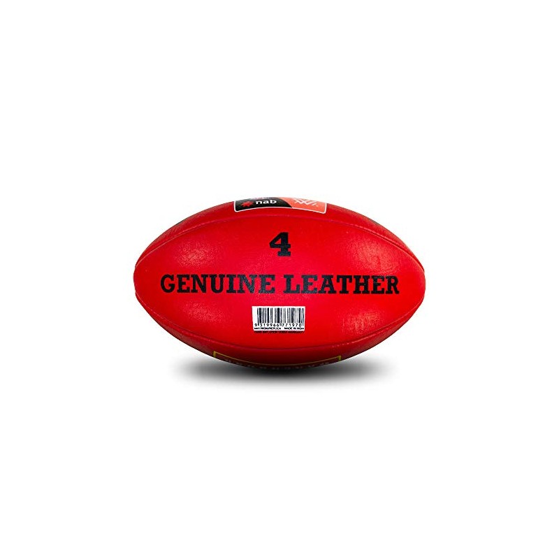 Sherrin AFLW Replica Training Leather Football, Red, Size 4