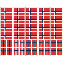 40 Removable Stickers: Norway Flag, Norwegian Party Favors, Decals