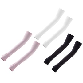 3 Pairs UV Sun Protection Arm Sleeves for Men and Women, Cooling Sleeves, Arm Cover for Gardening Outdoors Sports Workouts (Black White Pink)