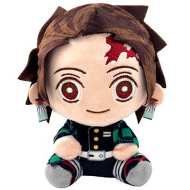 WKxinxuan Demon Tanjiro Cuddly Toy, Anime Demon Kimetsu Tanjiro Plush Toy, 20 cm Demon Tanjiro Sitting Plush for Boys Children Cuddly Toy Gifts Christmas Toy