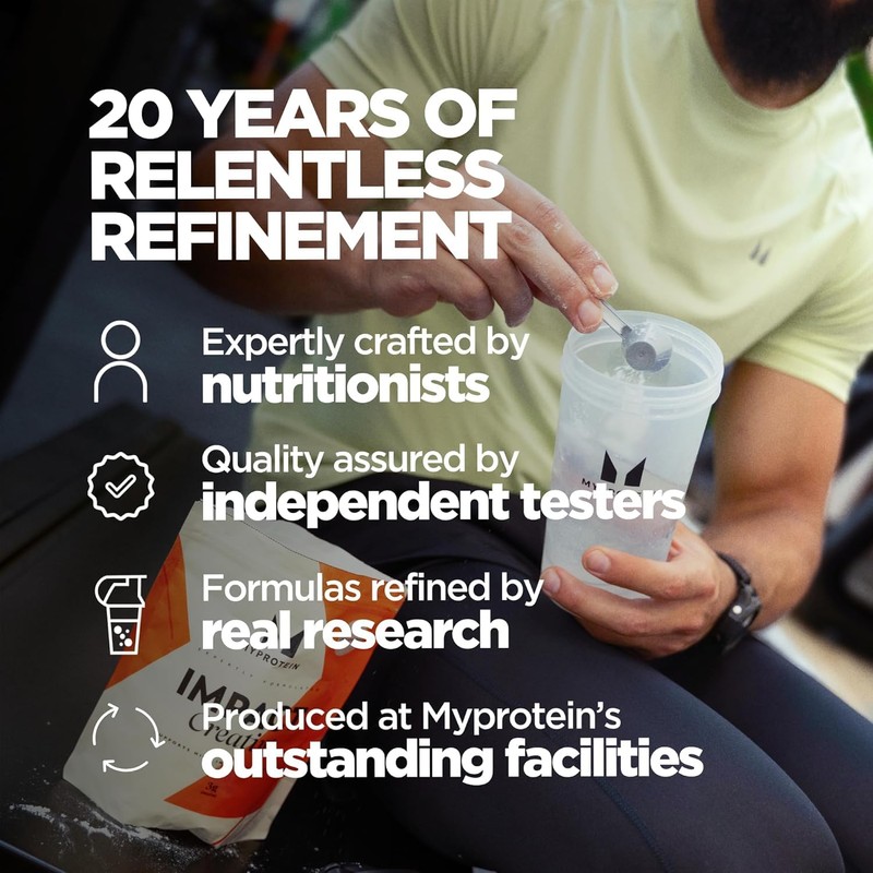 Myprotein Creatine Monohydrate Powder, 200 Servings (2.2lbs), Pure Unflavored Creatine