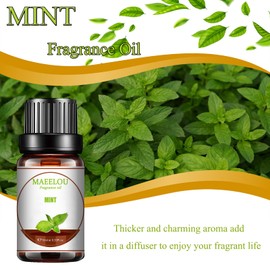 MAEELOU Mint Fragrance Oils, 0.33 Fl Oz Essential Oils for Diffuser, for Humidifiers, Long Lasting Scented Oils for DIY Candle and Soap Making, Gift for Friend, 10 ml