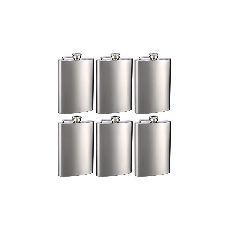 Top Shelf Flasks Stainless Steel Hip Flasks, 8 oz, Set