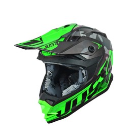 JUST1 J32 Youth MX Off-Road Motocross Motorcycle Helmet (Camo Fluo Green Gloss, Medium)