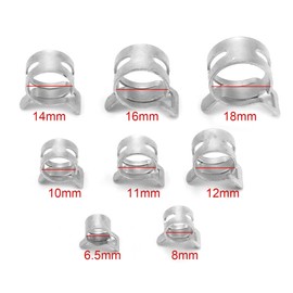 160 Pcs Hose Clamp Set, 304 Stainless Steel Worm Gear Hose Clamp Pipe Spring Clips for 6.5mm, 8mm, 10mm, 11mm, 12mm, 14mm, 16mm, 18mm