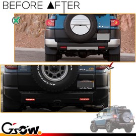 GSOWO 2 PCS Red Lens LED Rear Fog Light for Toyota FJ Cruiser 2007-2014, FJ Lower Bumper Reflector light, Brake & Sequential Blink Turn Signal Lamps - Blade Design