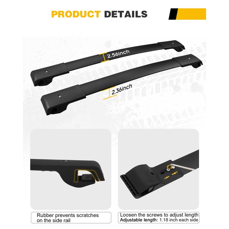 EZREXPM Cross Bars Roof Rack Fit for GMC Terrain 2018