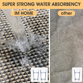 IM HOME Waffle Bath Mat Grey & Beige 5'x2', Boho Woven Modern Bath Mat Rugs, Absorbent Non Slip Bathroom Rugs, Soft Washable Bath Rugs with Tassels for Bathroom, Bedroom, Kitchen, Shower, Tub