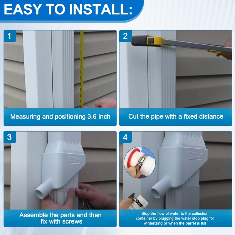 Downspout Rainwater Collection, Rain Barrel Diverter Kit Fits 2 “x