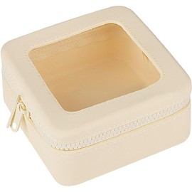 Clear Cosmetic Bag Set for Women Makeup Bag with Handle,Travel Toiletry Bag Transparent Cosmetic Case Portable Make Up Organizer Bag for Essentials, Mini (White, 13 * 13 * 6.5cm)