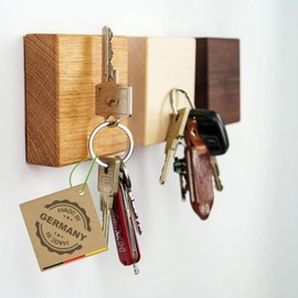 Woodkopf® - Holz Magnet-Schlüsselhalter - Premium Magnet-Schlüsselbrett - Elegante Magnetische Schlüsselablage - Robuste Magnetische Wandhalterung - Hochwertiger Magnetischer Schlüssel Organizer