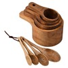 8-Piece Acacia Wood Nesting Measuring Cups and Spoons Set, Laser