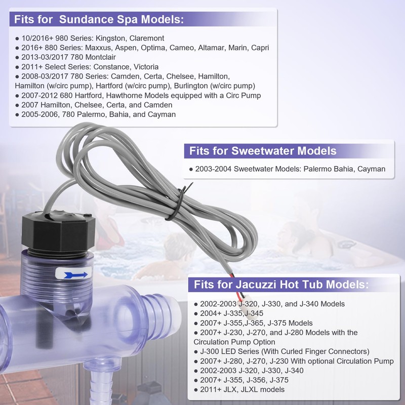 Spa Flow Switch 2560-040 Q12DS-C2 Compatible with Hot Tub and