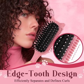 Cepillo para Rizos Definidor para un Cuidado sin Esfuerzo con Orejas de Gato, Apto para Cabello Húmedo y Seco, Para Mujeres y Hombres. Reduce el Frizz