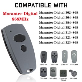 pepape Garage Door Remote Control Replacement for Marantec Digital 302 304 382 384 313 321 323 131 Gate Opener Transmitter 868MHz, 2 Pack