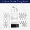 Pfaltzgraff American Bead 53-Piece Stainless Steel Flatware Set with Serving