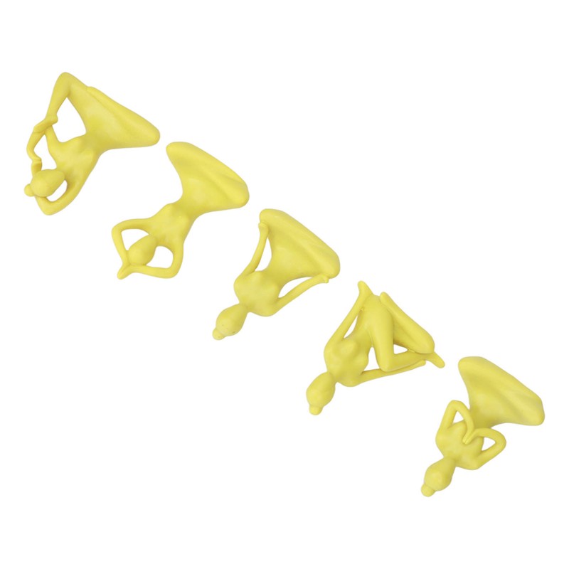 5 Pcs Yoga Statue Simple Style Yellow Attractive Decorative Durable