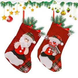 Christmas Stockings, Christmas Stocking Gift Bag, Mini Christmas Stocking, Fireplace Christmas Socks, Christmas Stocking, Santa Stocking for Filling, Santa Stocking Socks, Pack of 2