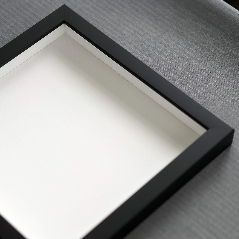 16x16 Shadow Box Gallery Wood Frames - Black DEEP Shadowbox