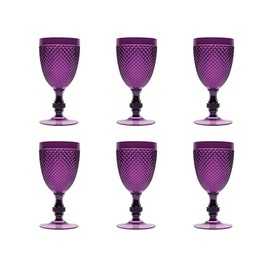 Excelsa Diamond Set of 6 Stemware Diamond Purple Reusable Plastic 390ml