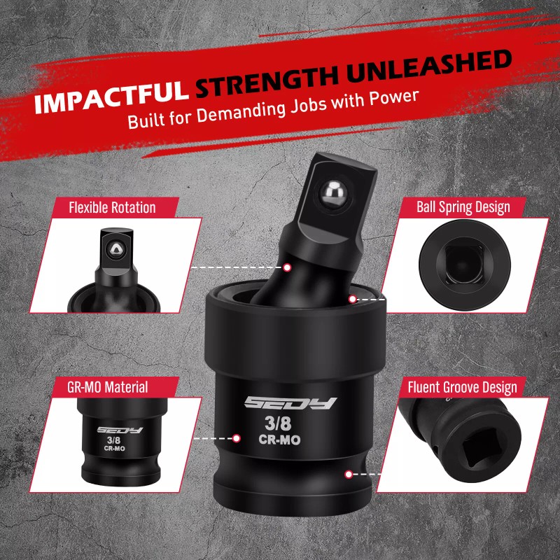 HORUSDY Premium Impact Universal Joint Socket Swivel set 3Pc Ball