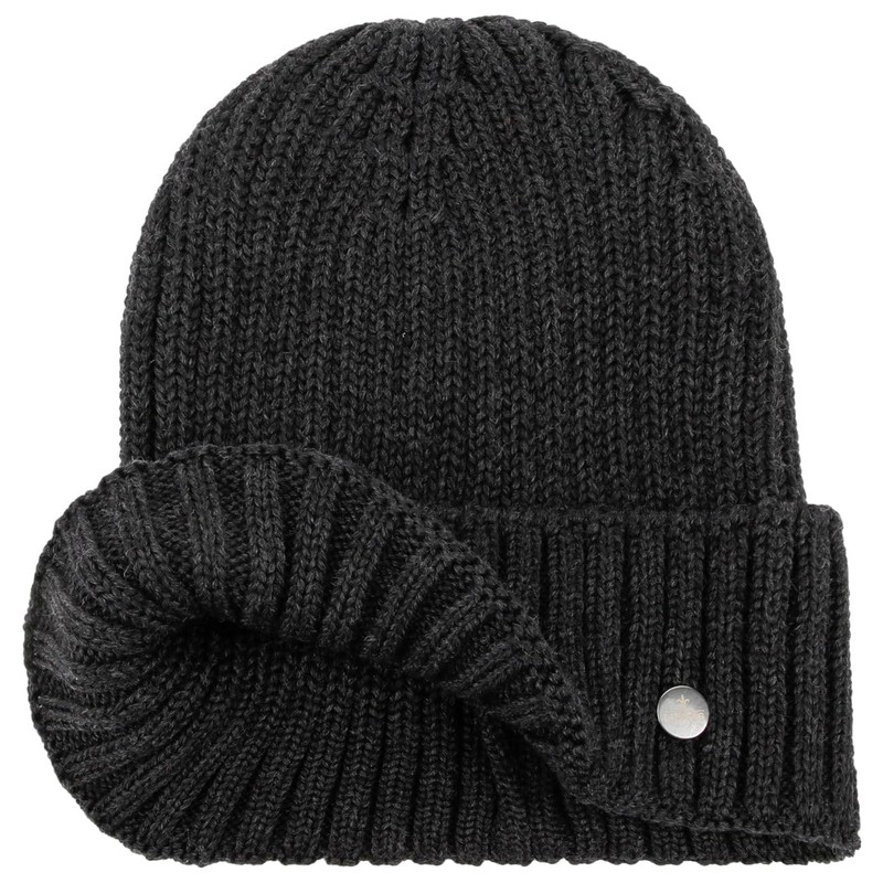 LIERYS Men's Merino Knitted Hat (20 cm Long) - Ribbed