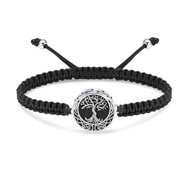 shajwo Cremation Jewelry Tree of Life Urn Bracelet for Ashes for Women Men Adjustable Memorial Keepsake Rope Bracelet