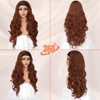 BARSDAR Auburn Red Wavy Headband Wig - 26 Inch Long