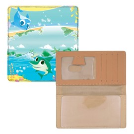 Cute Marine Life Personal Leather Checkbook Cover for Top Tear Personal Checks