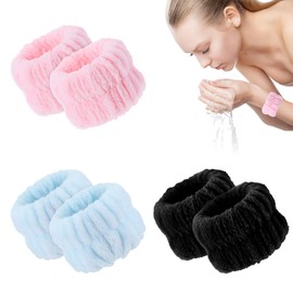 YQQYG 6 Pcs Microfiber Wrist Bands for Washing Face, Soft Elastic Wrist Towels for Women, Absorbent Face Washing Wristbands, Prevent Liquid from Spilling Down Your Arms