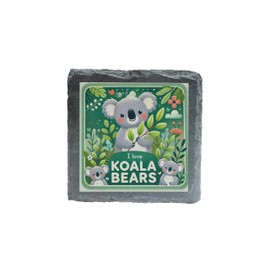 I Love Koala Bears Slate Coaster – Adorable Koala Design (slco-kf25-lovekoalakvd)