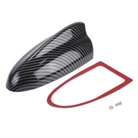 VekAuto Shark Fin Antenna Cover, AM/FM Signal Roof Aerial Universal for Car Auto SUV Truck Offroad ABS Material with Adhesive Base Carbon Fiber Pattern Black