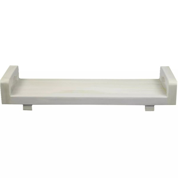 HomeRoots 29W Natural Teak Bath Tray and Seat with Handles