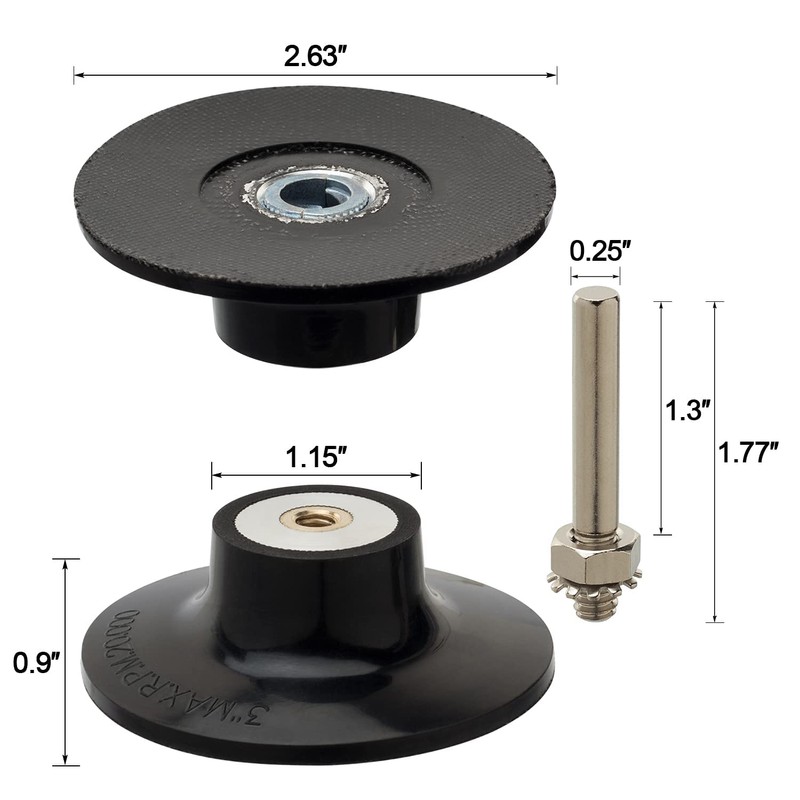 2Pack 3 Inch Sanding Discs Holder Quick Change Disc Adapter