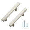 10 Pack 5 Inch Brushed Nickel Cabinet Handles, Square Kitchen