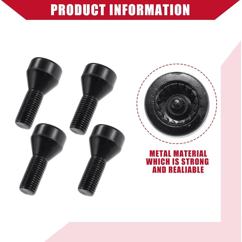 Dixhills Locking Wheel Bolt Locks Nuts Tool Set M12 x