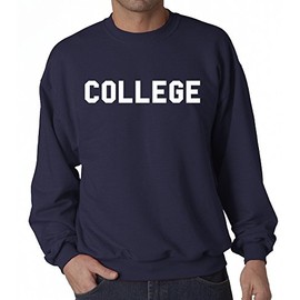 United Tees Animal House 'College' Crew Neck Sweatshirt Navy Blue