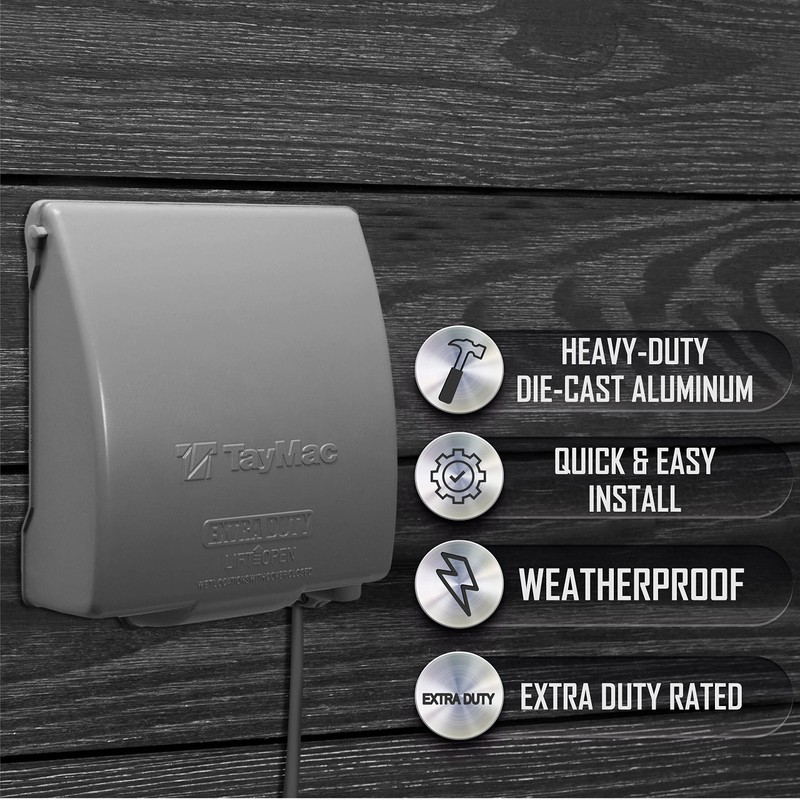 TayMac MX7280S EXTRA DUTY Gray 2-Gang Expandable Weatherproof In-Use 2-in