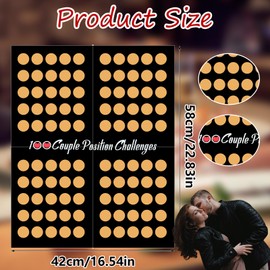 WEFINEST 100 Times Love Game Poster, 58 x 42 cm Date Night Game Creative Scratch Off Poster, Love Game Scratch Off Poster, Anniversary Date Ideas for Couples, Perfect Couple Gift Boyfriend Gift