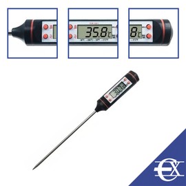 Grillthermometer | Fleischthermometer mit Edehlstahl-Nadel | kabelloses digitales Küchenthermometer | EUROXANTY Küchenzubehör | 11 cm