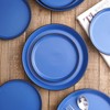 Stone Lain Stoneware Salad Plate Set, Blue and Black