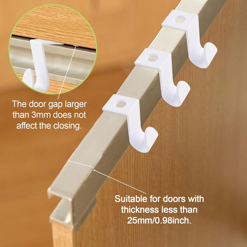 UFURMATE Over Cabinet Door Hooks, 8Pcs Plastic Over Door Single