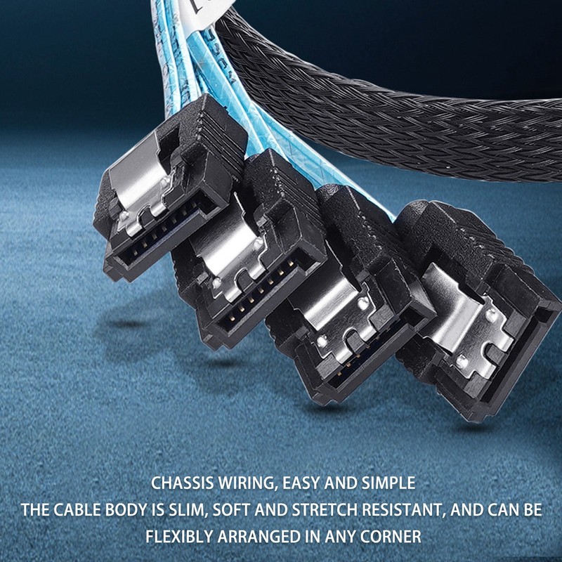 12GBPS Mini SAS HD SFF 8643 to 4 SATA 3.0