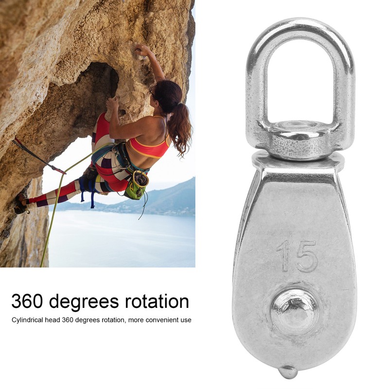 10pcs M15 Pulley 304 Stainless Steel Wire Rope AntiRust Single