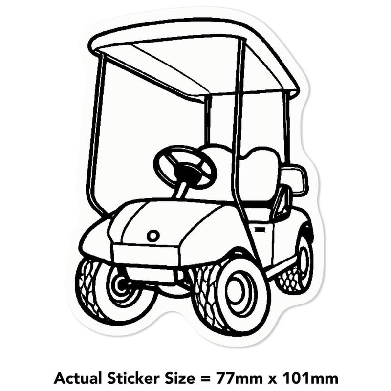 Medium 100mm 'Golf Cart' Transparent/Clear Sticker Decal for Windows/Cars/Walls (DC00125525)